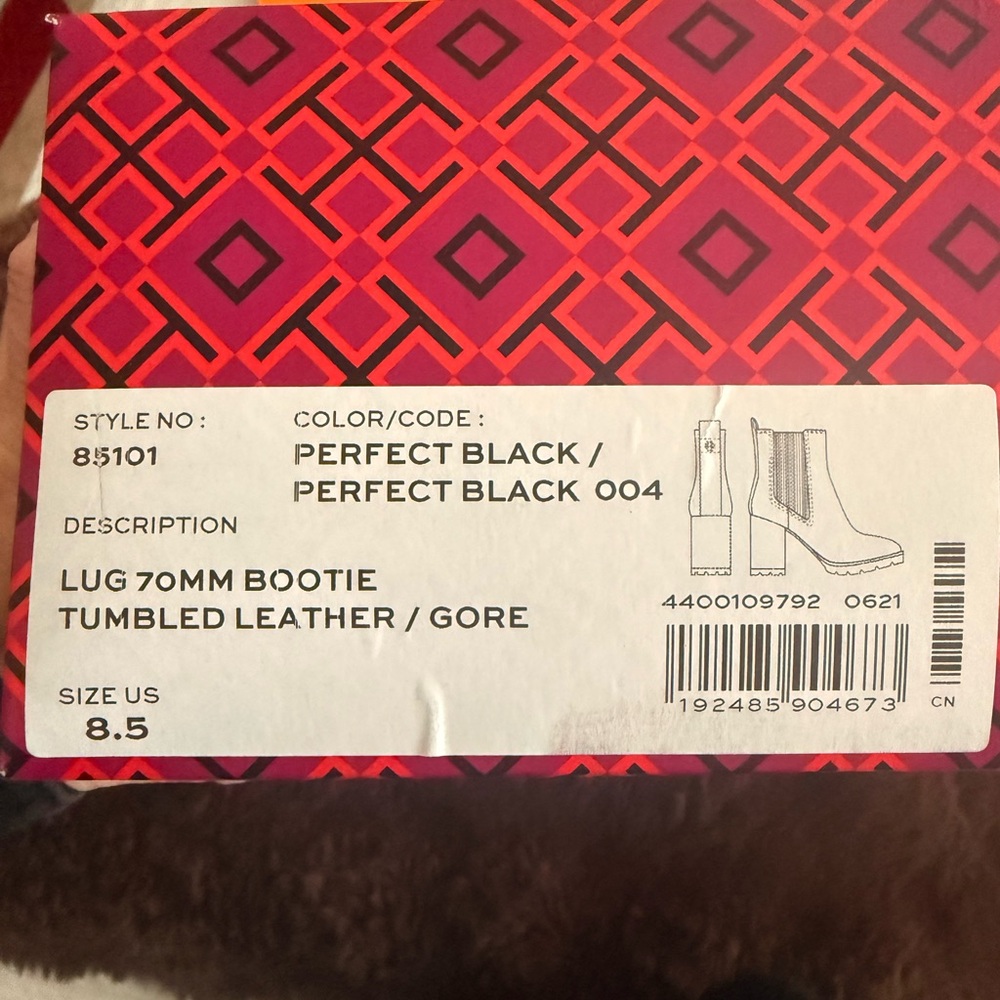 Tory Burch Black Leather Mid-Calf Heeled Boots - Picture 4 of 4